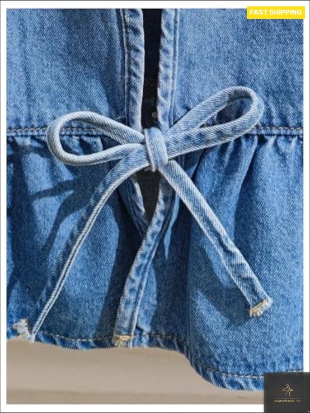 Ruffle Hem Sleeveless Denim Vest Girl's Jean Tank Top Cute Summer - Picture 5 of 6